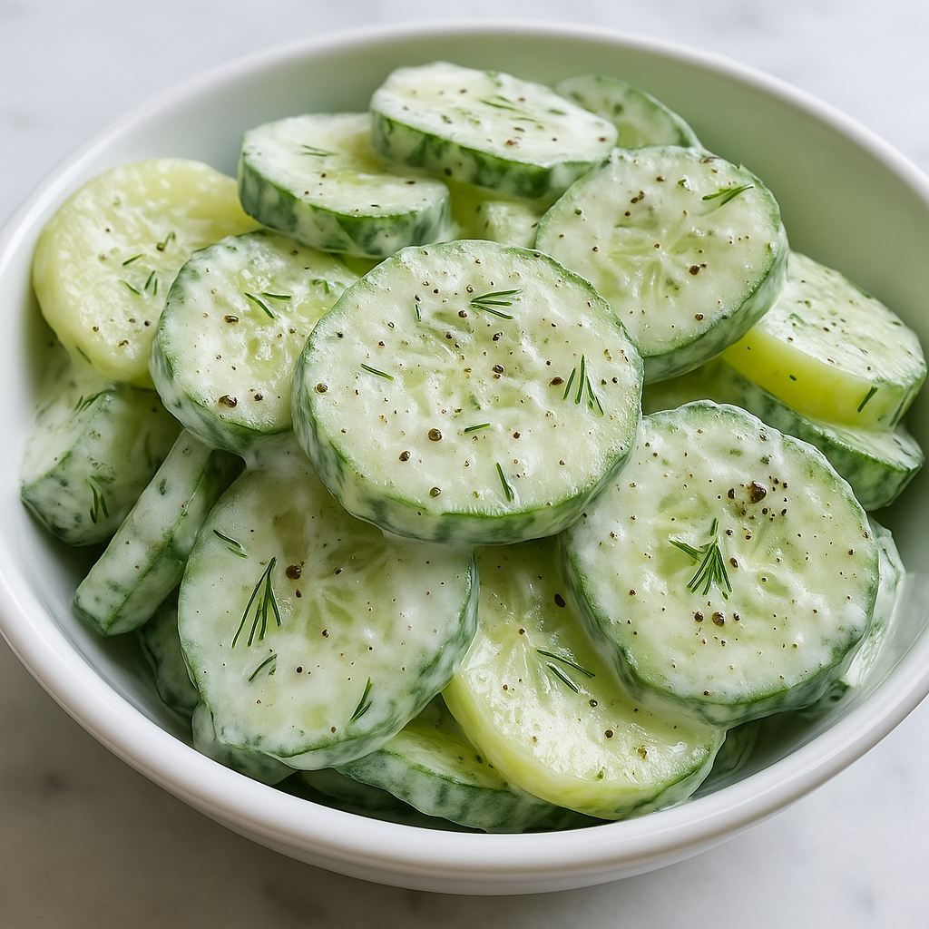 Creamy Cucumber Salad with Fresh Dill
