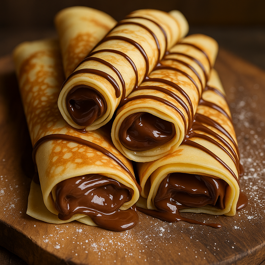 Chocolate-Filled Rolled Crêpes – A Decadent French Delight
